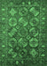 Machine Washable Oriental Emerald Green Industrial Area Rugs, wshurb2431emgrn