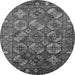 Round Oriental Gray Industrial Rug, urb2431gry