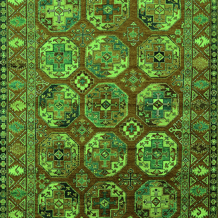 Machine Washable Oriental Green Industrial Area Rugs, wshurb2431grn