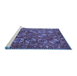 Sideview of Machine Washable Oriental Blue Industrial Rug, wshurb2431blu