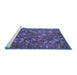 Sideview of Machine Washable Oriental Blue Industrial Rug, wshurb2431blu