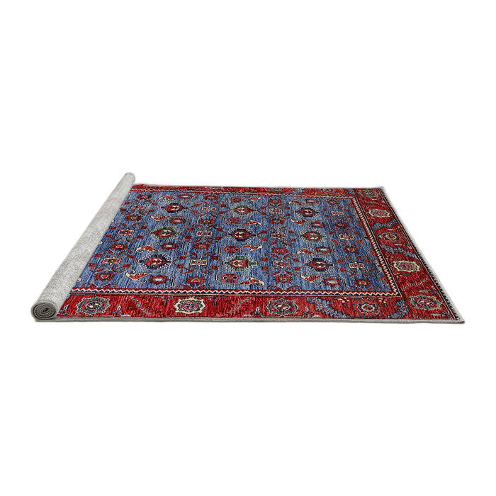 Sideview of Machine Washable Industrial Modern Light Purple Blue Rug, wshurb2432