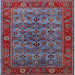 Square Machine Washable Industrial Modern Light Purple Blue Rug, wshurb2432