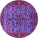 Round Oriental Purple Industrial Rug, urb2432pur