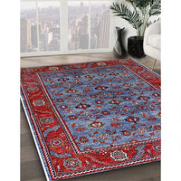 Mid-Century Modern Light Purple Blue Oriental Rug, urb2432