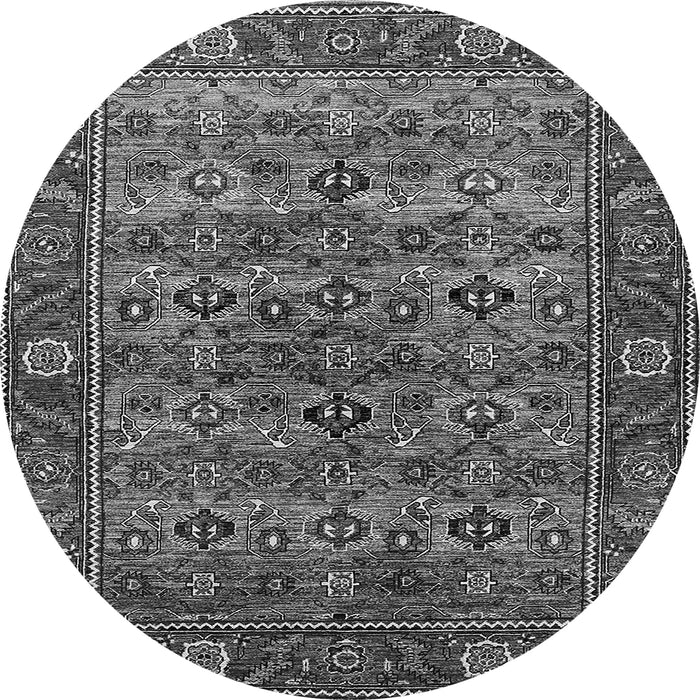 Round Oriental Gray Industrial Rug, urb2432gry