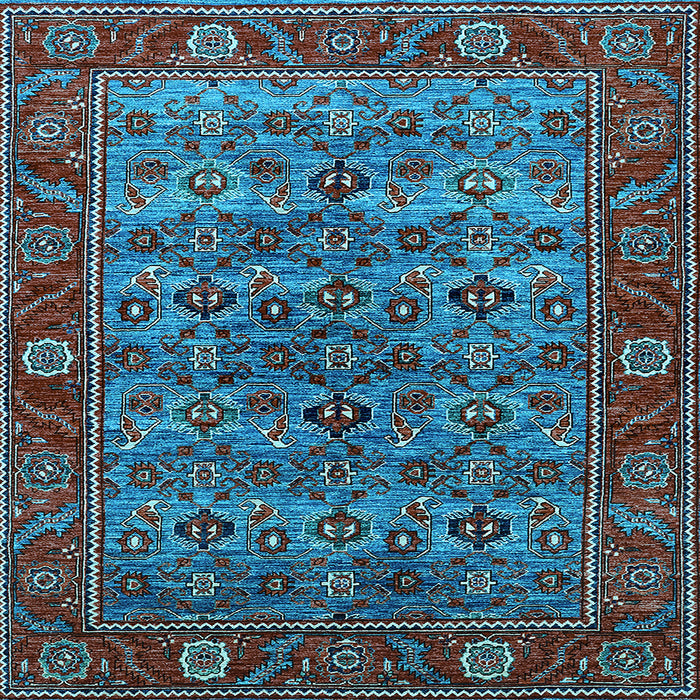 Square Oriental Light Blue Industrial Rug, urb2432lblu