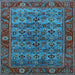 Square Oriental Light Blue Industrial Rug, urb2432lblu