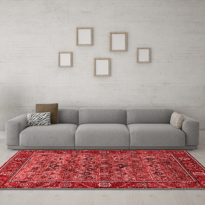 Industrial Red Washable Rugs