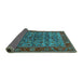 Sideview of Oriental Turquoise Industrial Rug, urb2432turq