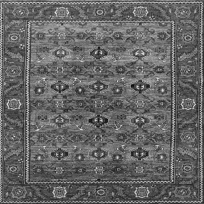 Square Machine Washable Oriental Gray Industrial Rug, wshurb2432gry