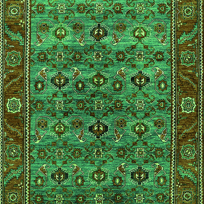 Machine Washable Oriental Green Industrial Area Rugs, wshurb2432grn