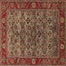 Square Oriental Brown Industrial Rug, urb2432brn