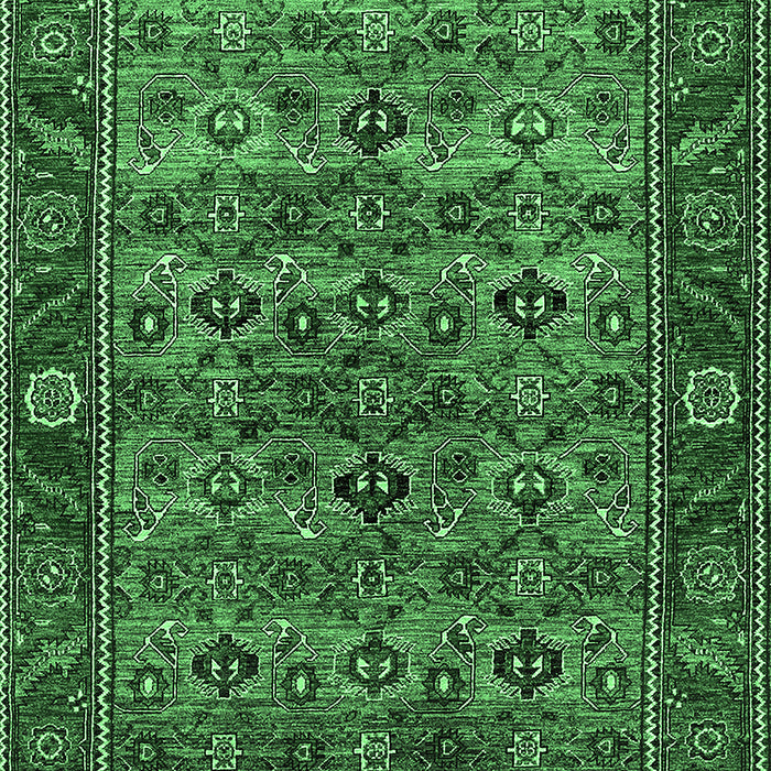 Machine Washable Oriental Emerald Green Industrial Area Rugs, wshurb2432emgrn