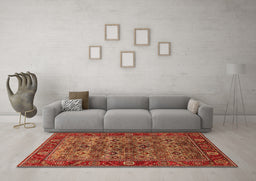 Machine Washable Oriental Orange Industrial Area Rugs in a Living Room, wshurb2432org