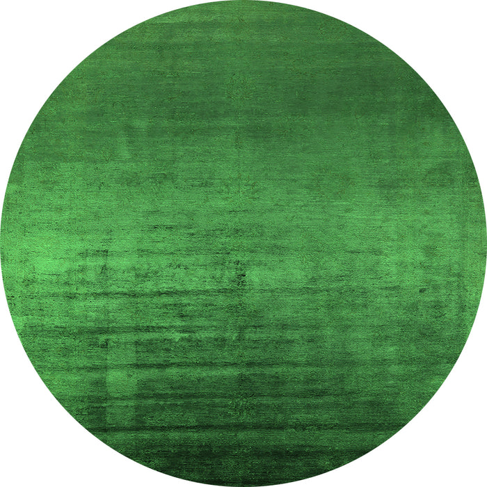 Round Oriental Green Industrial Rug, urb2433grn
