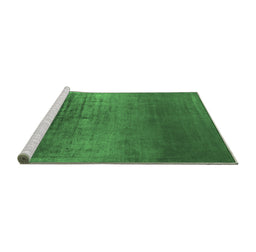 Sideview of Machine Washable Oriental Emerald Green Industrial Area Rugs, wshurb2433emgrn