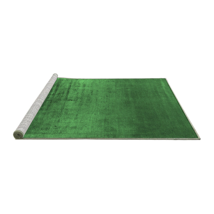 Sideview of Machine Washable Oriental Emerald Green Industrial Area Rugs, wshurb2433emgrn
