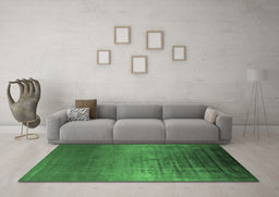 Machine Washable Oriental Emerald Green Industrial Area Rugs in a Living Room,, wshurb2433emgrn