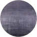 Round Machine Washable Industrial Modern Purple Navy Blue Rug, wshurb2433