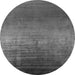 Round Machine Washable Oriental Gray Industrial Rug, wshurb2433gry