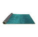 Sideview of Oriental Turquoise Industrial Rug, urb2433turq