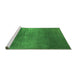 Sideview of Machine Washable Oriental Green Industrial Area Rugs, wshurb2433grn