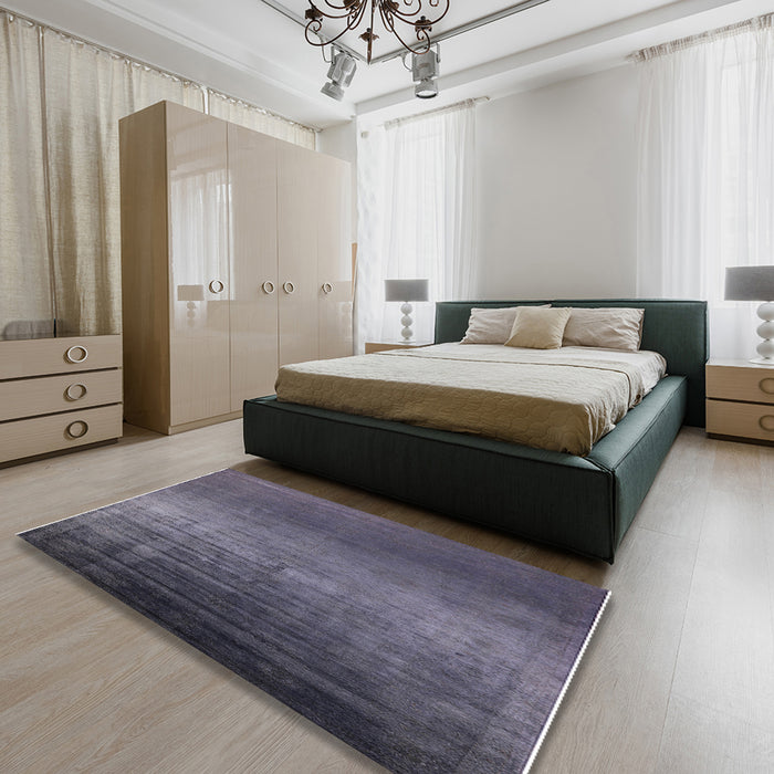 Machine Washable Industrial Modern Purple Navy Blue Rug in a Bedroom, wshurb2433