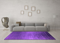 Machine Washable Oriental Purple Industrial Area Rugs in a Living Room, wshurb2433pur