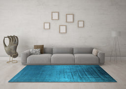 Machine Washable Oriental Light Blue Industrial Rug in a Living Room, wshurb2433lblu