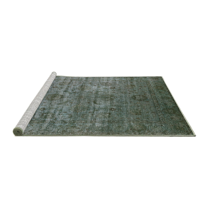 Sideview of Machine Washable Industrial Modern Dark Olive Green Rug, wshurb2434