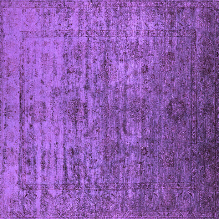 Square Machine Washable Oriental Purple Traditional Area Rugs, wshurb2434pur