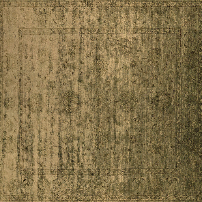 Square Machine Washable Oriental Brown Traditional Rug, wshurb2434brn