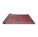 Sideview of Mid-Century Modern Bright Maroon Red Oriental Rug, urb2435