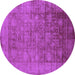 Round Oriental Purple Industrial Rug, urb2435pur