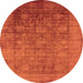 Round Oriental Orange Industrial Rug, urb2435org