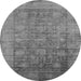 Round Oriental Gray Industrial Rug, urb2435gry