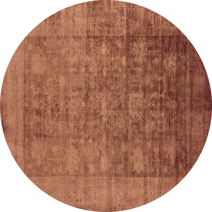 Round Machine Washable Oriental Brown Industrial Rug, wshurb2435brn