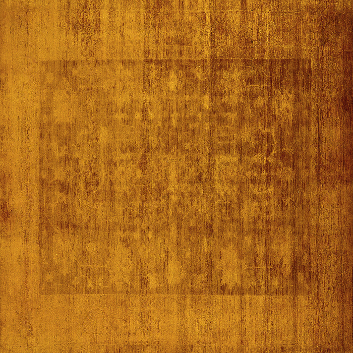 Square Machine Washable Oriental Yellow Industrial Rug, wshurb2435yw