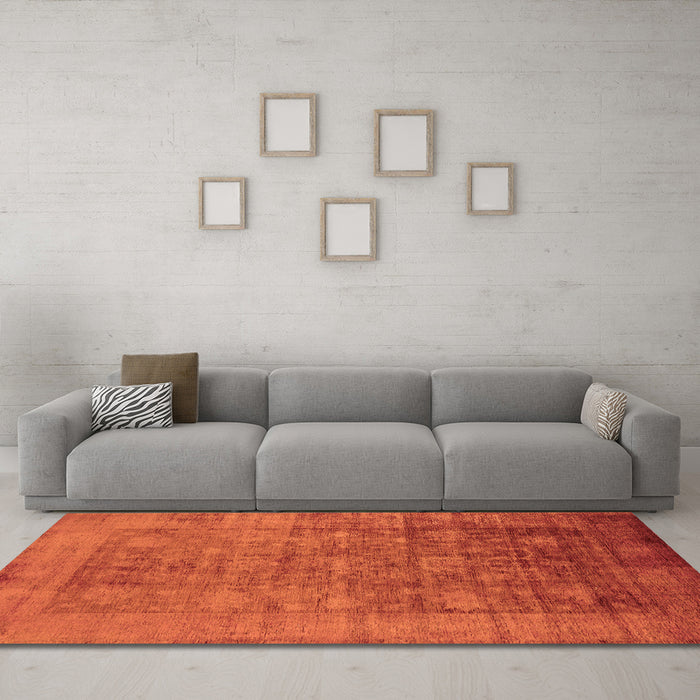 Machine Washable Oriental Orange Industrial Area Rugs in a Living Room, wshurb2435org