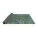 Sideview of Oriental Turquoise Industrial Rug, urb2435turq