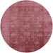 Round Machine Washable Industrial Modern Bright Maroon Red Rug, wshurb2435