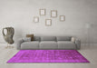 Machine Washable Oriental Purple Industrial Area Rugs in a Living Room, wshurb2435pur