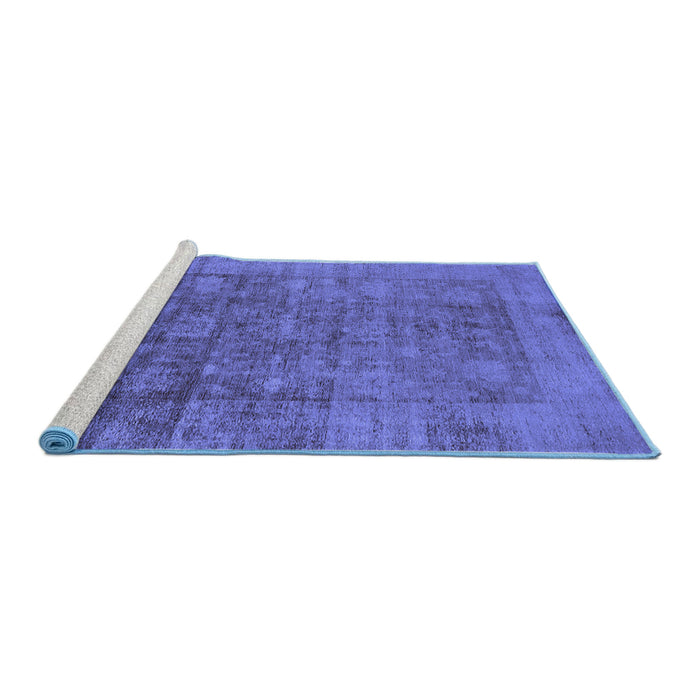 Sideview of Machine Washable Oriental Blue Industrial Rug, wshurb2435blu