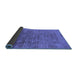 Sideview of Oriental Blue Industrial Rug, urb2435blu