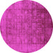 Round Oriental Pink Industrial Rug, urb2435pnk