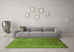 Machine Washable Oriental Green Industrial Area Rugs in a Living Room,, wshurb2435grn