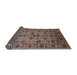 Sideview of Mid-Century Modern Red Brown Oriental Rug, urb2436