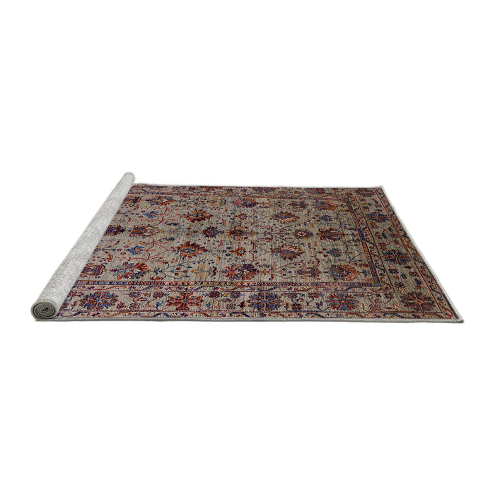 Sideview of Machine Washable Industrial Modern Red Brown Rug, wshurb2436