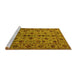 Sideview of Machine Washable Oriental Yellow Industrial Rug, wshurb2436yw